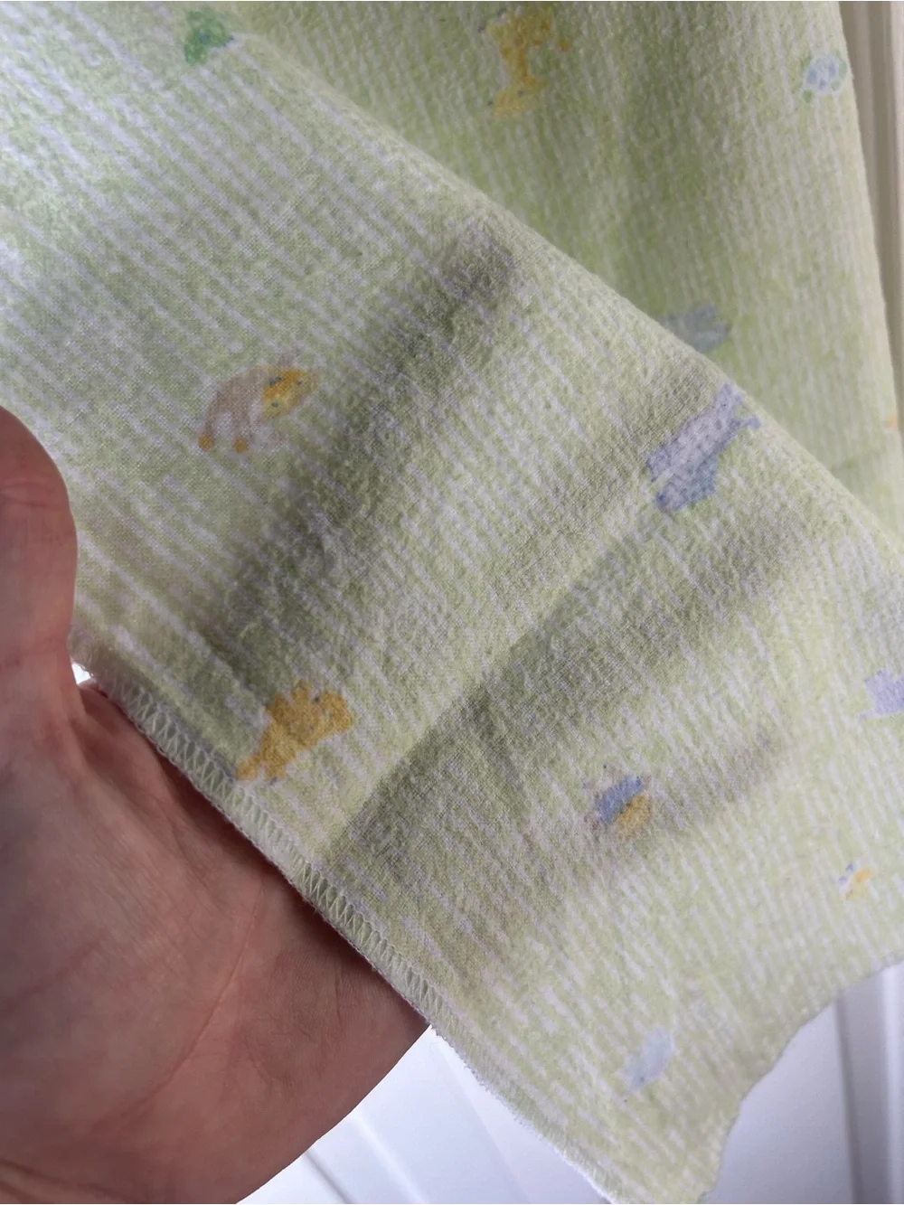 Circo Baby Green White Stripes Animals Receiving Blanket Flannel Zoo Safari Lion